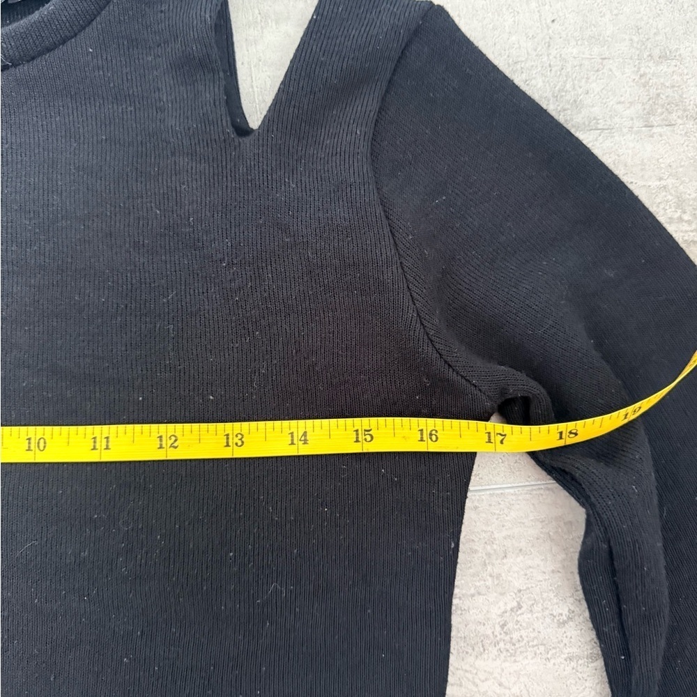 ZARA WOMAN Midriff Crop Top Small Long Sleeve Cold Shoulder Black Casual Size S - Picture 10 of 11